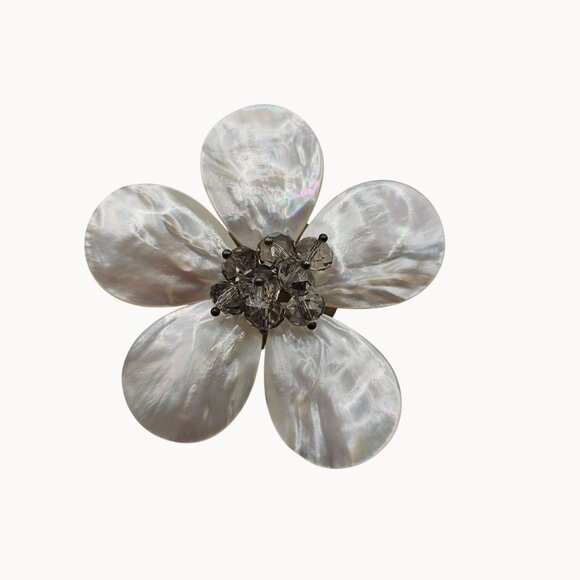 VTG Hair Clip Irridescent Shiny Fairycore Cute Cottage Cabin Spring Summer Daisy - Picture 1 of 7